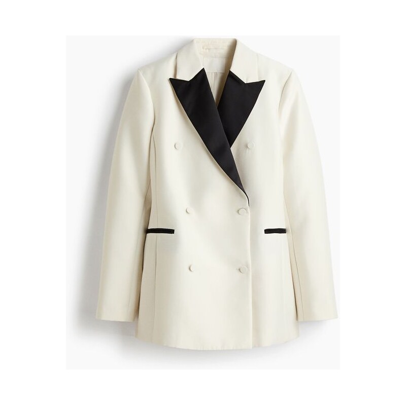 H&M - Dvouřadové sako - Krémová/Černá