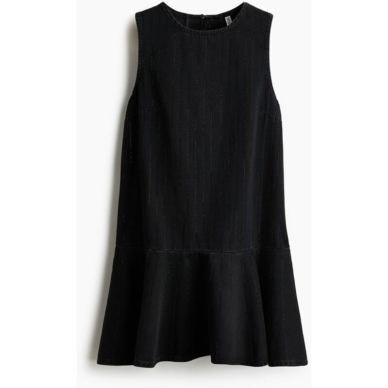 H&M - Zdobené džínové šaty - Černá