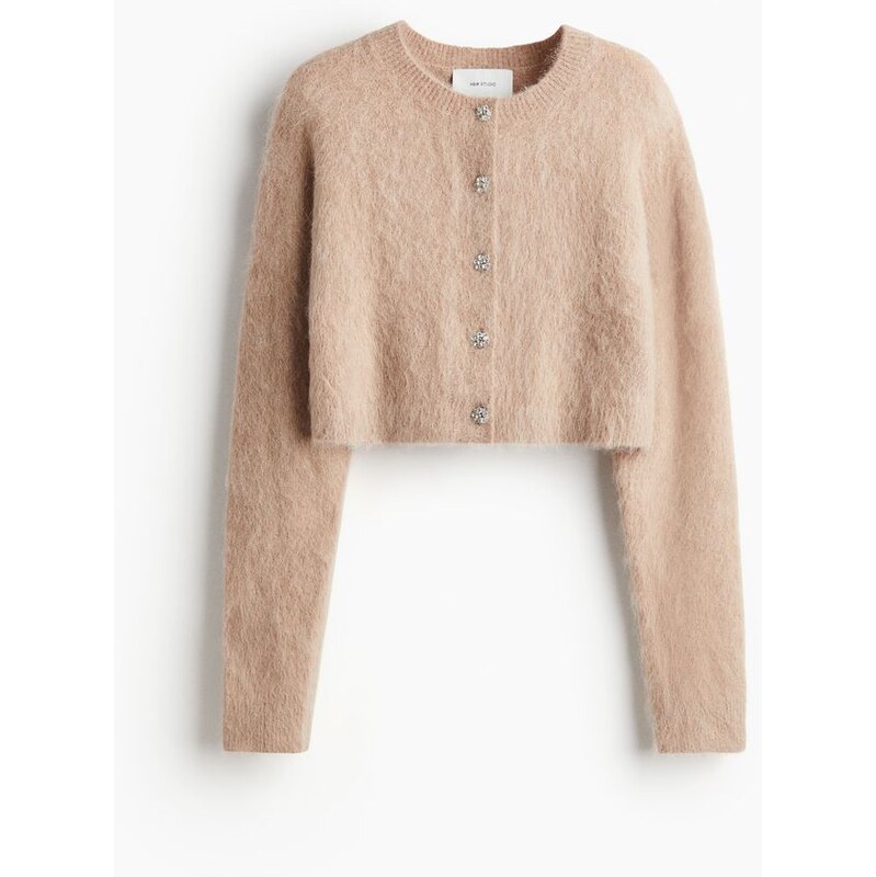 H&M - Propínací svetr ze směsi vlny alpaka - Béžová