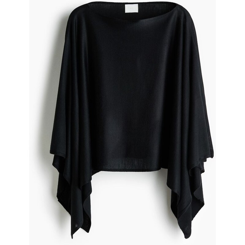 H&M - Pelerína z jemného úpletu - černá 110363167