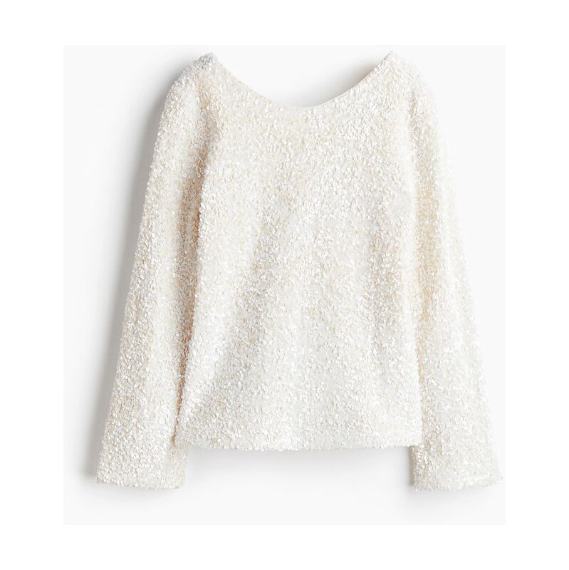H&M - Flitrový top - Bílá