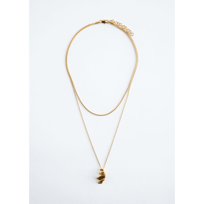 H&M - Vícevrstvý přívěskový náhrdelník - zlatá 110363689
