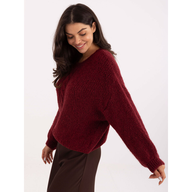Italy Moda Sweater-MI-SW-1610.18-burgundy