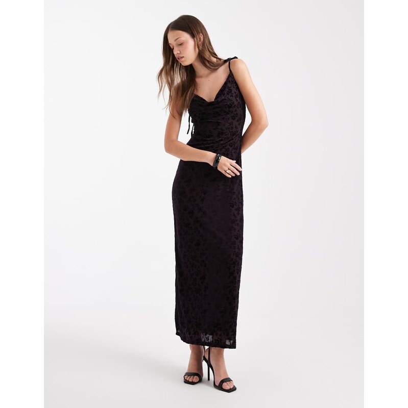 Miss Selfridge devore cowl neck maxi dress in purple