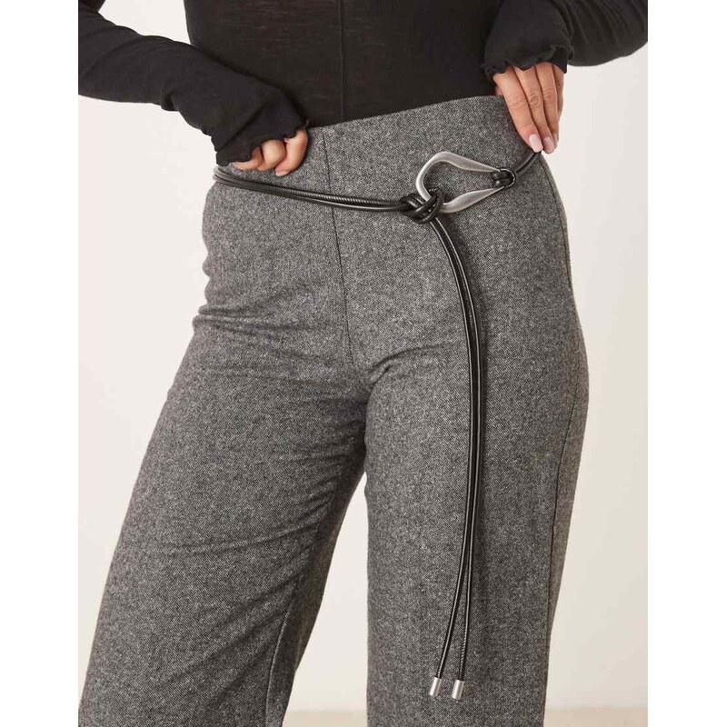 ASOS DESIGN waist and hip loop through belt in black with antique 110369085