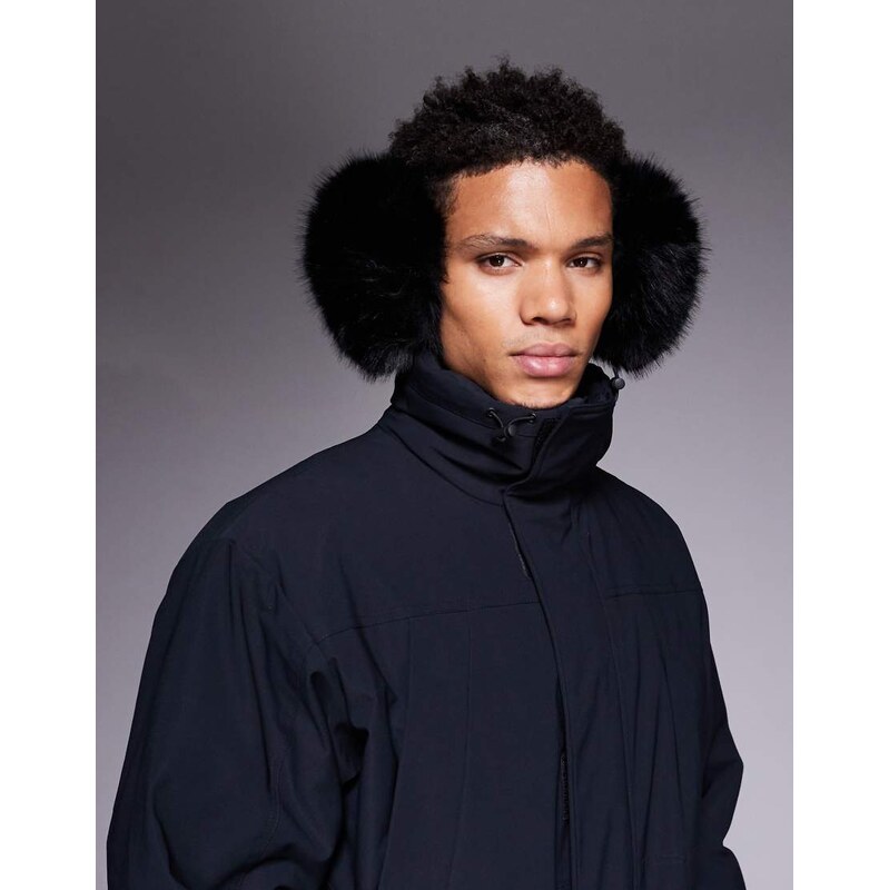 ASOS 4505 Ski & Snow ASOS 4505 Ski faux fur ear muffs in black 110368871