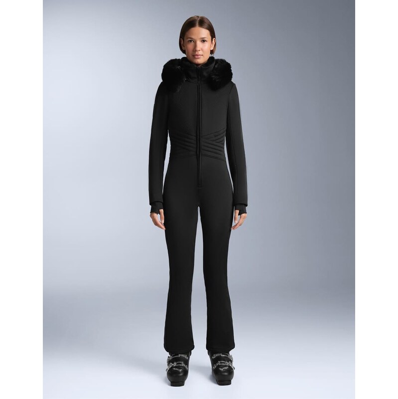 OYSHO water-resistant fitted stretch ski jumpsuit in black 110369042