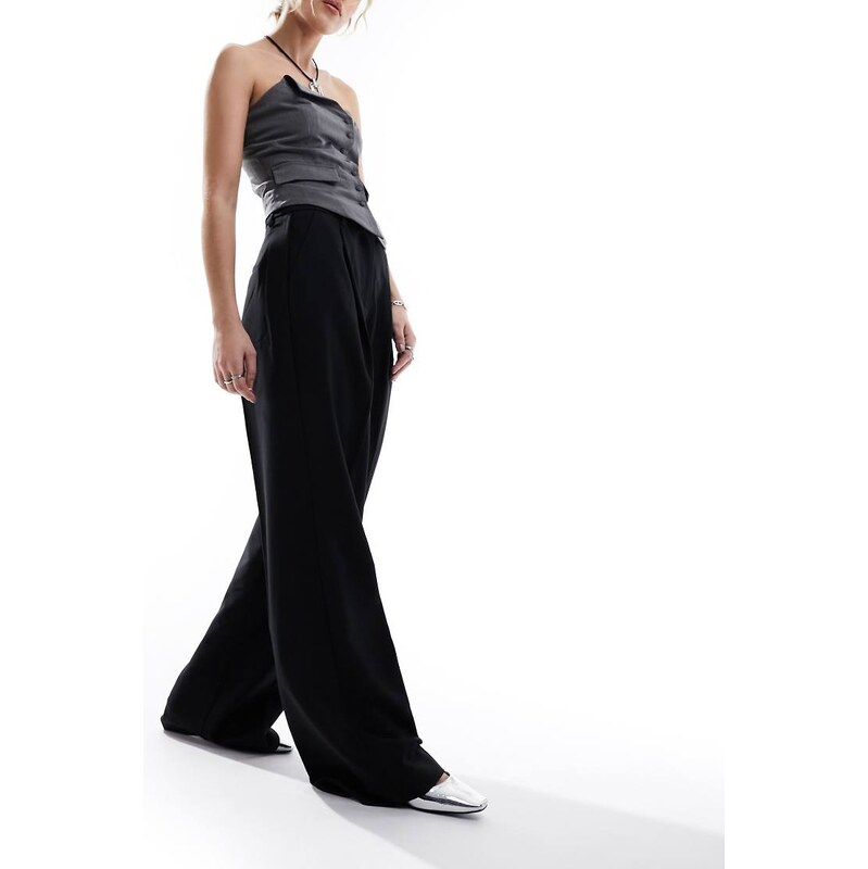 JJXX wide leg tailored trouser in black 112308498