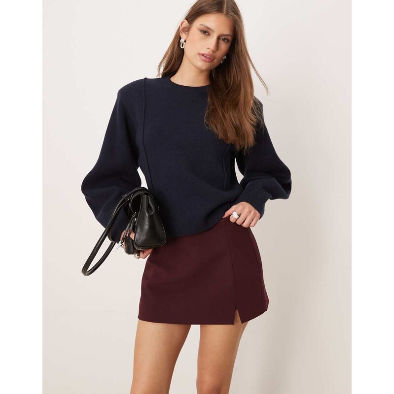 ASOS DESIGN pelmet mini skort in plum-Purple