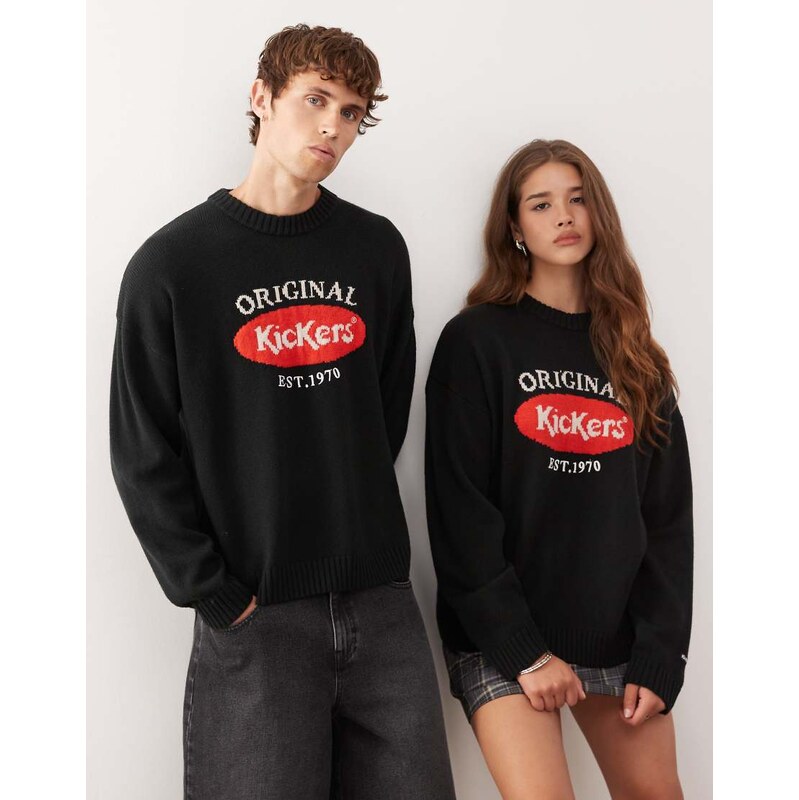 Kickers original graphic jumper in black