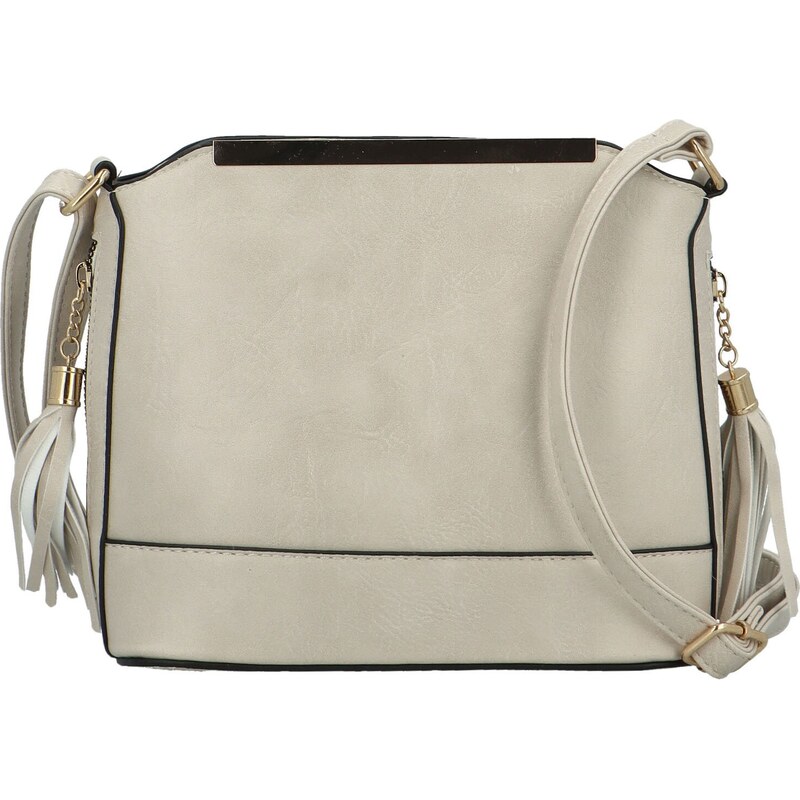 MONICA CO Módní dámská koženková crossbody kabelka Vaios, světle šedá 110584158