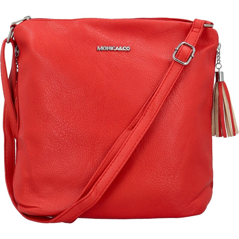 MONICA CO Praktická dámská větší crossbody taška Edmundo, červená 110584190