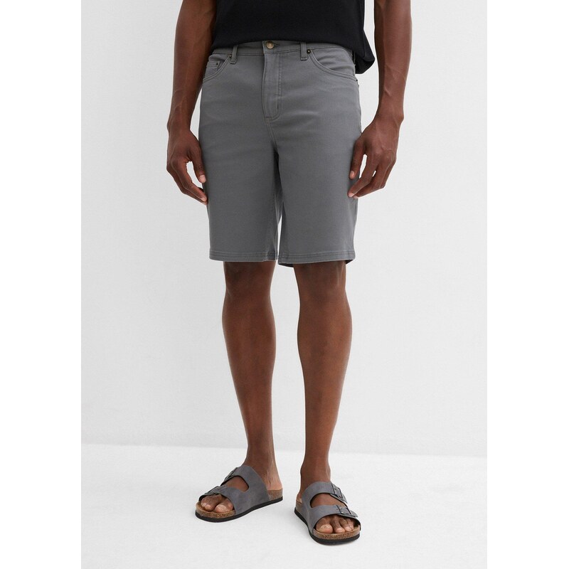 bonprix Strečové bermudy Classic Fit šedá Muž