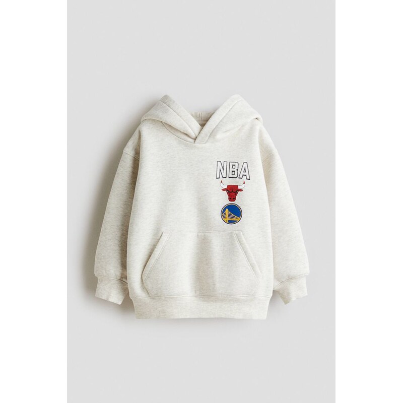 H&M - Mikinas potiskem as kapucí - Světle Béžová/Nba