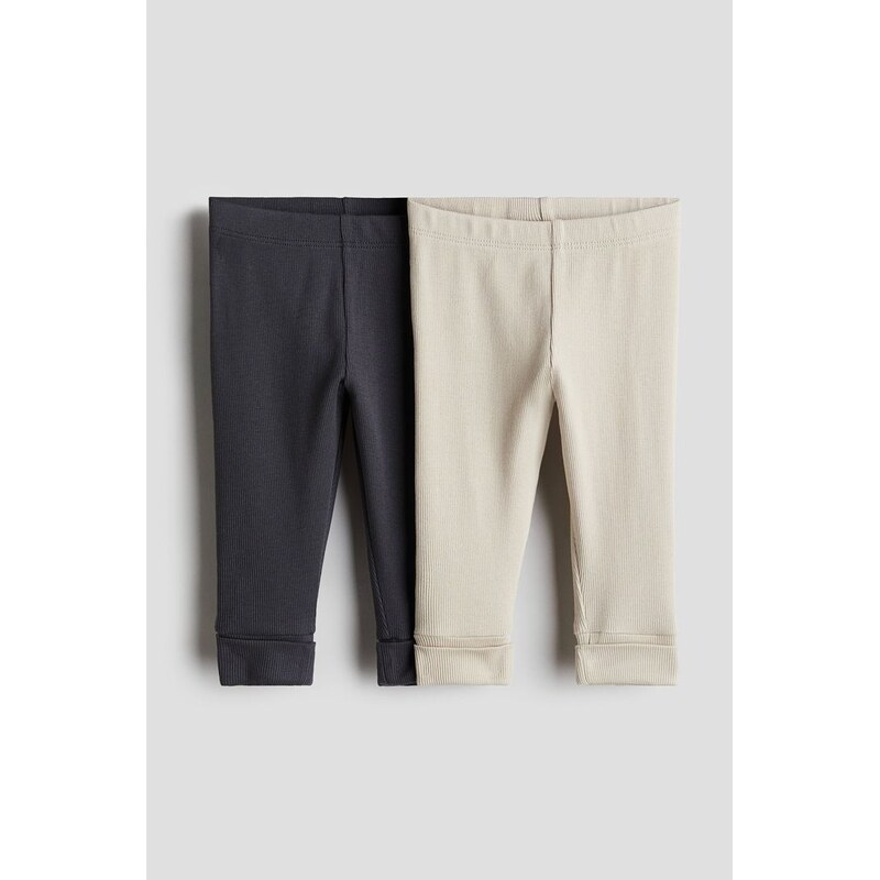 H&M - Legíny - nastavitelný střih: balení po 2 - Přírodní Bílá