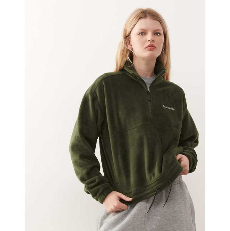 Columbia Brushy Bay half zip fleece in khaki green 110395003