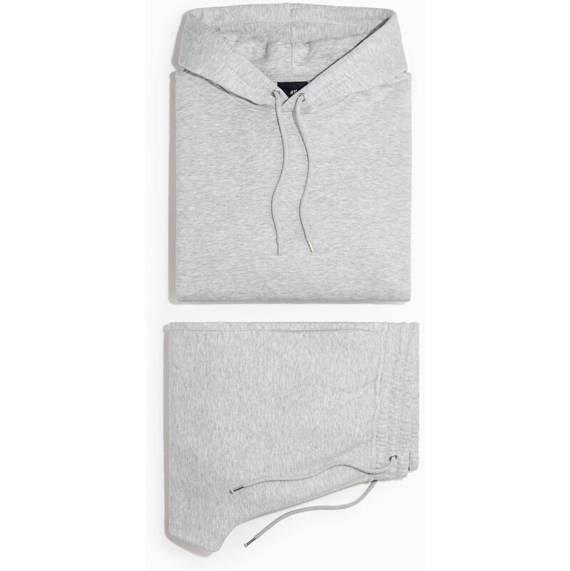 H&M - Dvoudílná souprava Loose Fit mikina a kalhoty - Šedý Melír