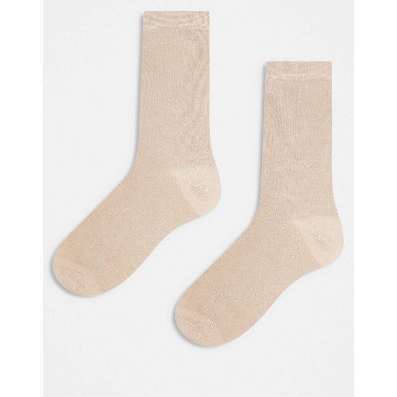ASOS DESIGN 2 pack smart modal socks in stone-Neutral 110395142