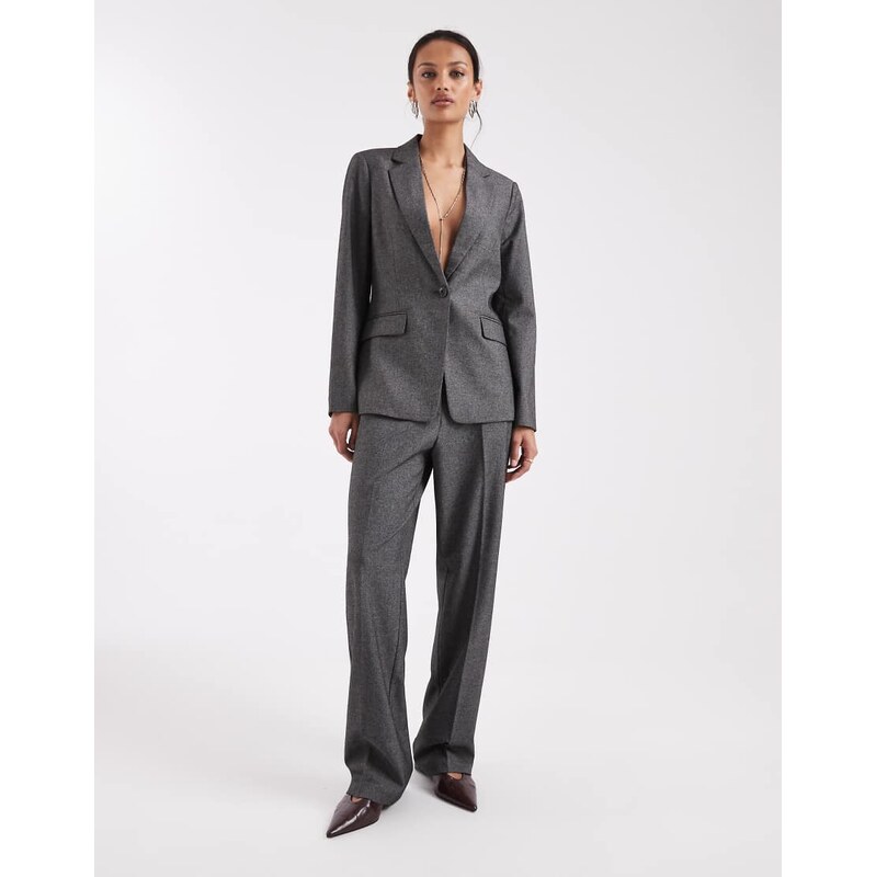 Vero Moda relaxed fit tailored trouser co-ord in dark grey