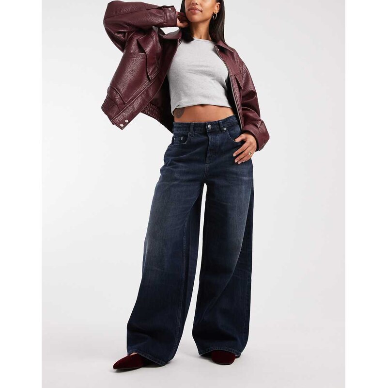 Tommy Jeans Charlie Loose wide jeans in blue black wash