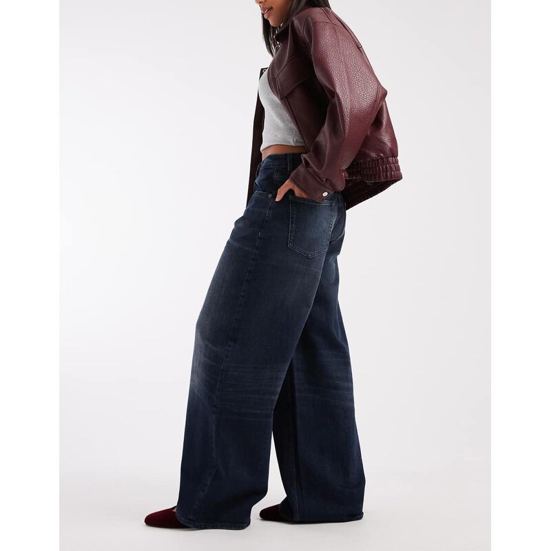 Tommy Jeans Charlie Loose wide jeans in blue black wash