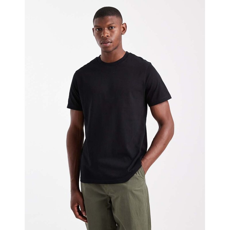 ASOS DESIGN Essentials regular fit t-shirt in black-White