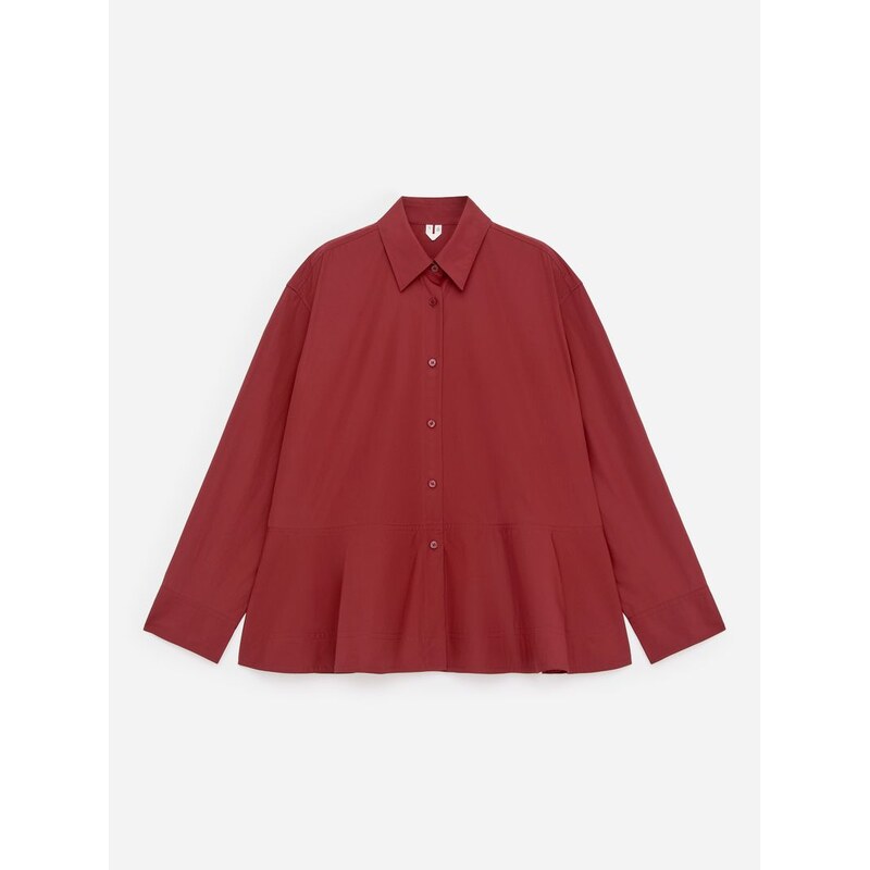 H&M - Bavlněná peplum halenka - červená 109773390