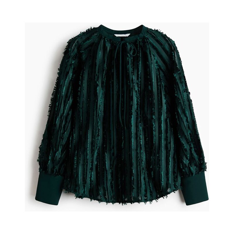 H&M - Halenkas vázačkami u krku - Tmavě Zelená