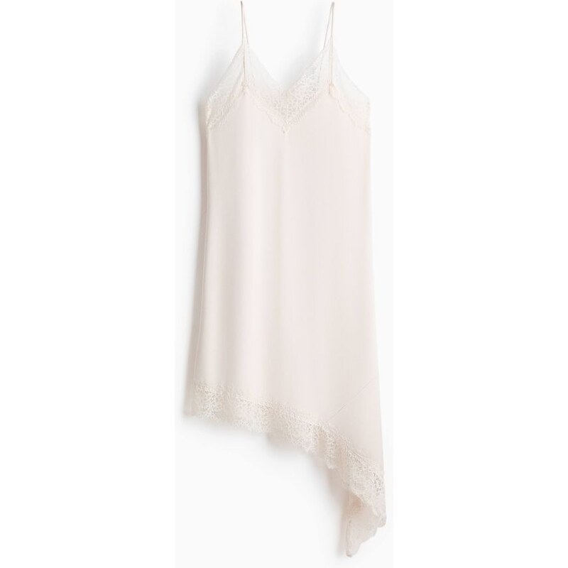 H&M - Šaty na ramínkas krajkovými lemy - Bledá Pudrově Růžová