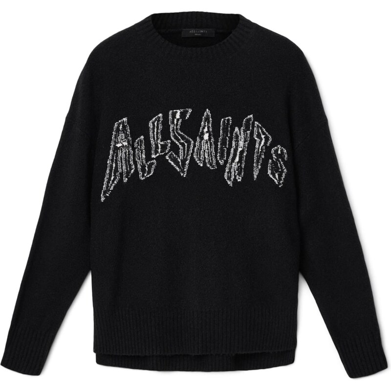 AllSaints Svetr ZINC černá / bílá