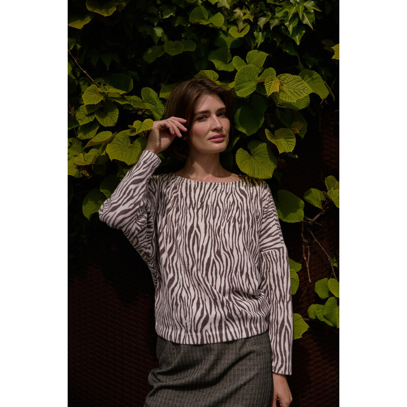 Marisse WOMENS SWEATSHIRT Z-BL-4803 OFF WHITE