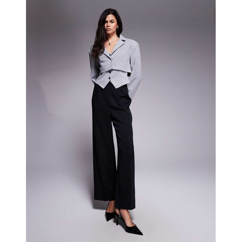 ASOS DESIGN co-ord brushed cropped blazer in grey