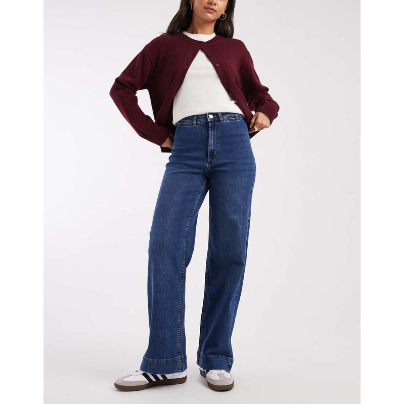 Vero Moda Kayla high waisted wide leg jeans with wide hems in