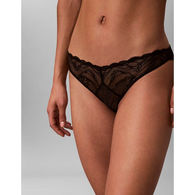Calvin Klein Sensual Stretch lace bikini briefs in black 110405967