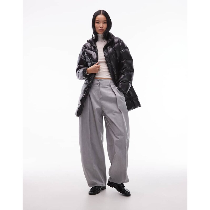 ARKET midi down padded puffer coat in black 110619925