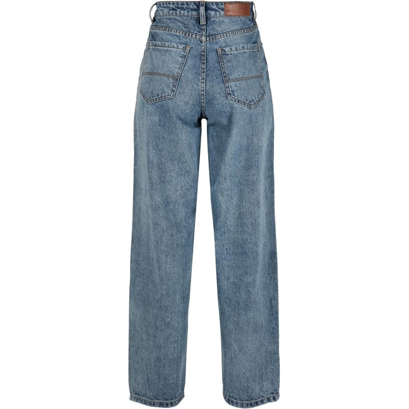 URBAN CLASSICS Ladies High Waist 90´S Wide Leg Denim Pants - tinted light blue washed