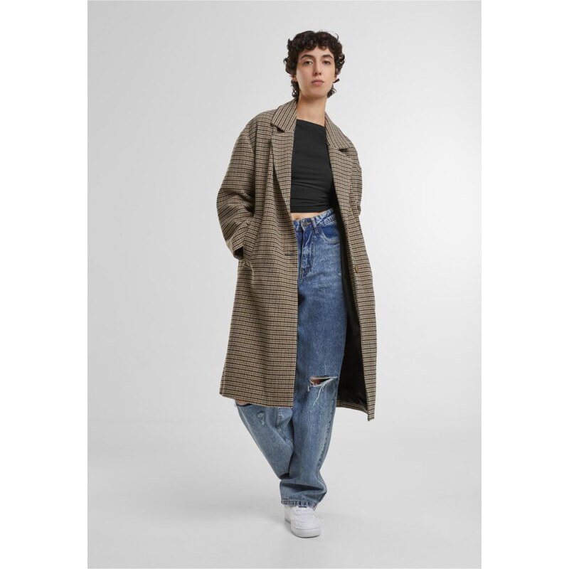 URBAN CLASSICS Ladies Oversized Plaid Coat