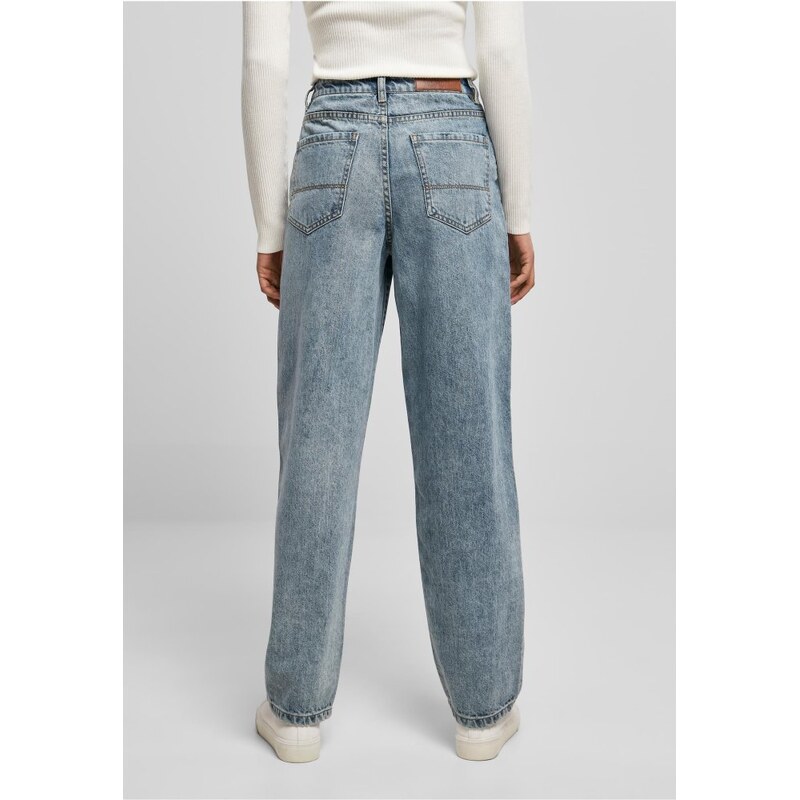 URBAN CLASSICS Ladies High Waist 90´S Wide Leg Denim Pants - tinted light blue washed