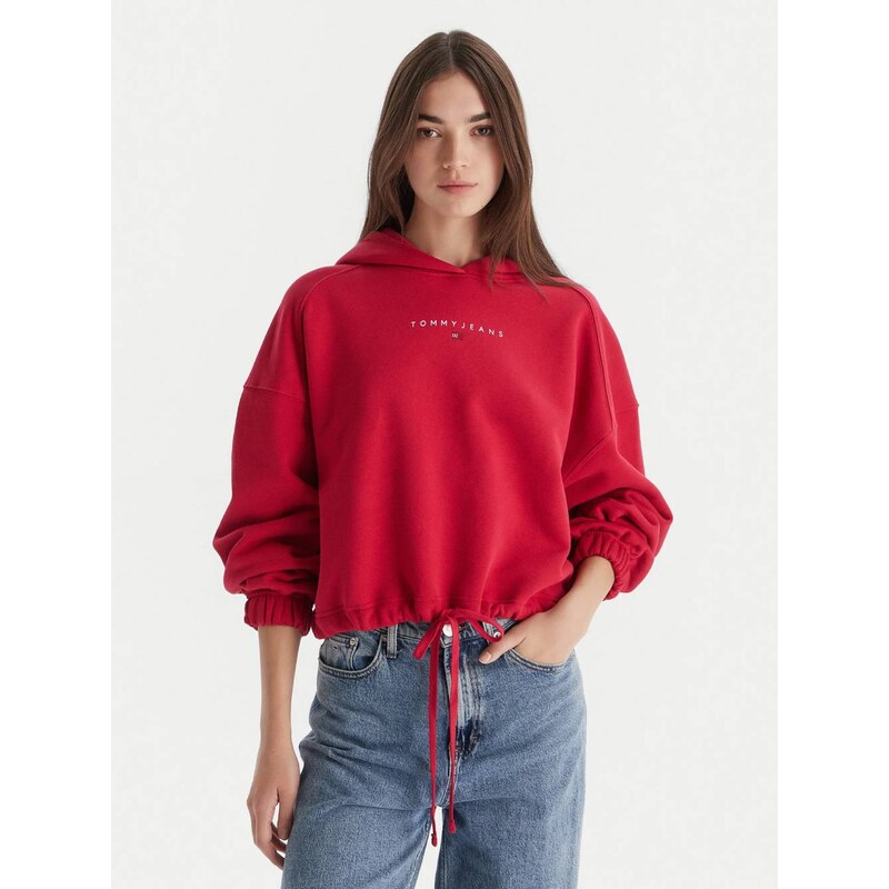 Tommy Jeans dámská červená mikina