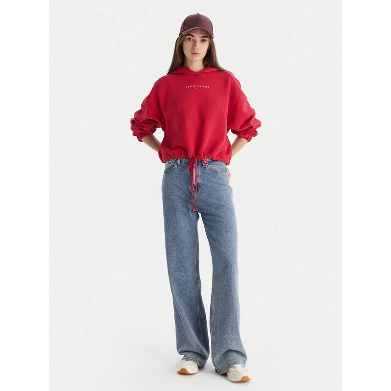 Tommy Jeans dámská červená mikina