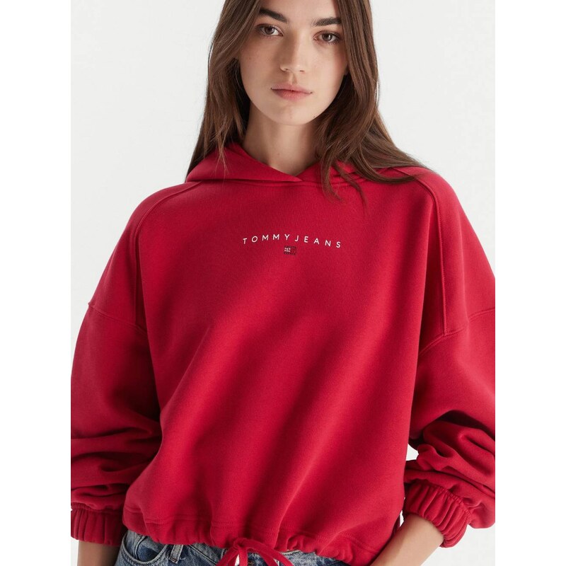 Tommy Jeans dámská červená mikina