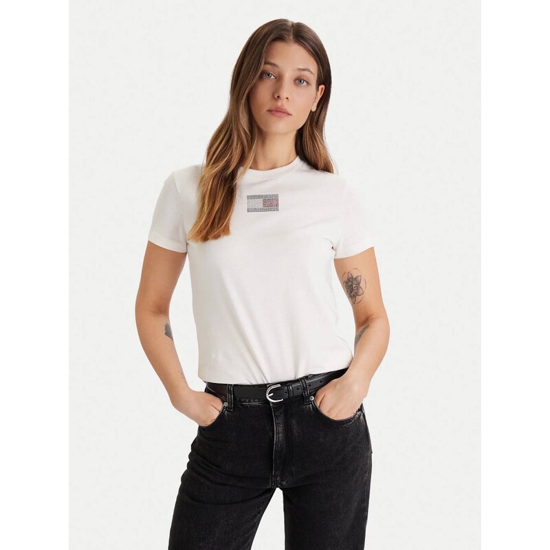 Tommy Jeans dámské krémové tričko