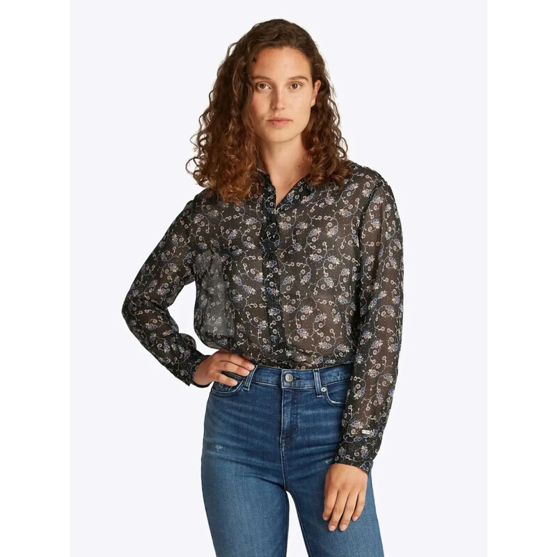 Tommy Jeans dámská černá vzorovaná halenka 110428405