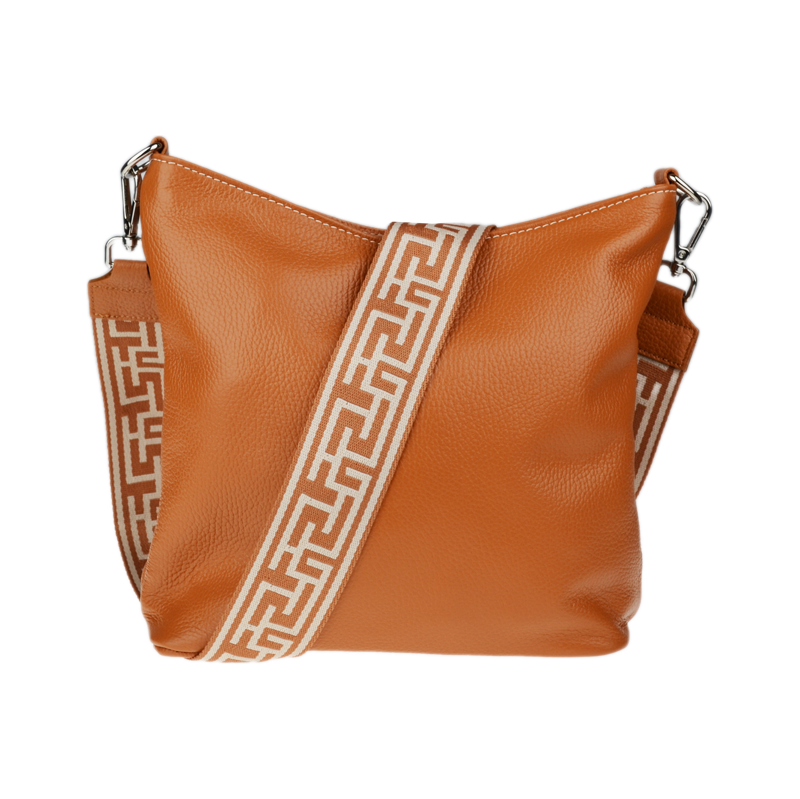 Hnědá kožená italská crossbody kabelka Amalia Camel IV