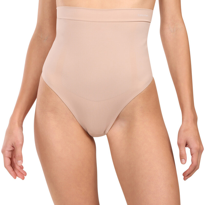 Dámská stahovací tanga Calvin Klein béžové (QF8116-7NS)