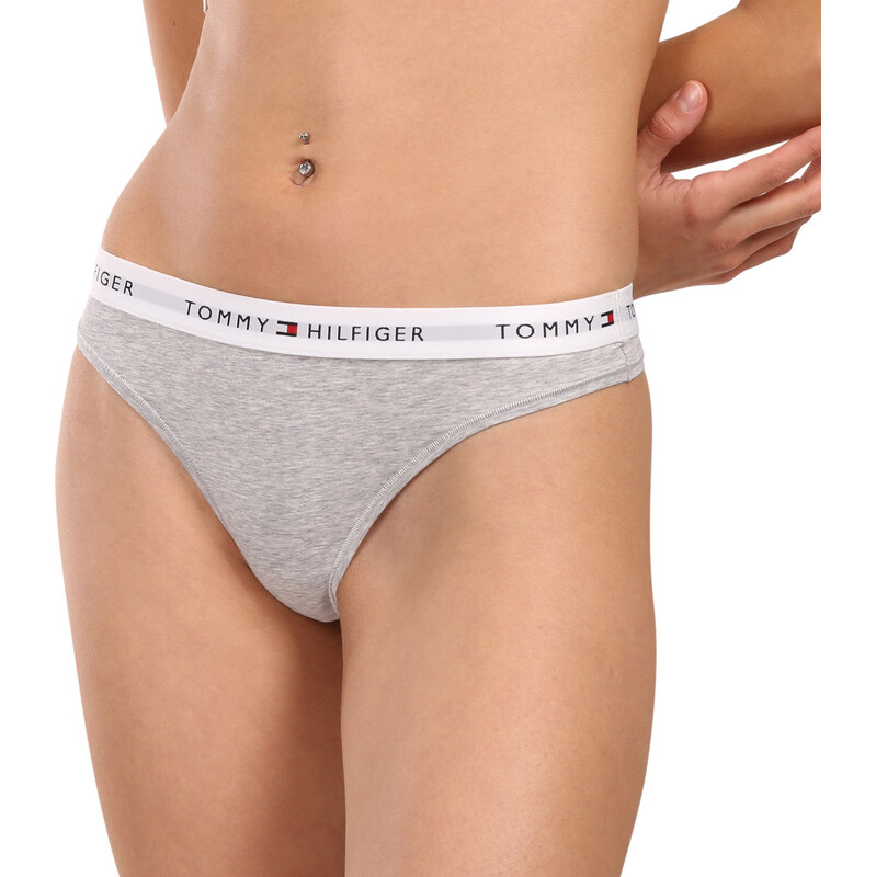 Dámská tanga Tommy Hilfiger šedá (UW0UW03835 P61)