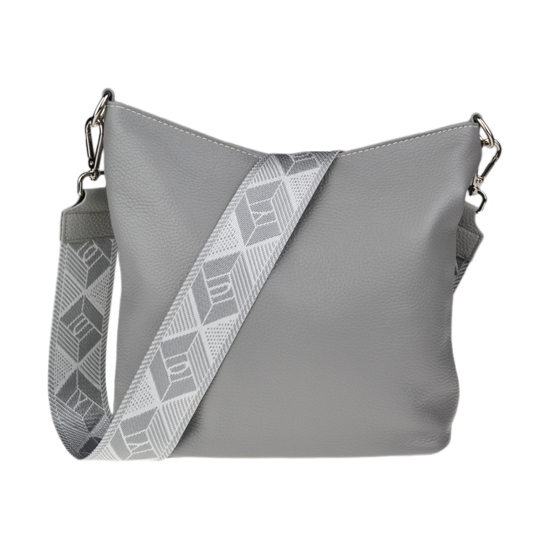 Šedá kožená italská crossbody kabelka Amalia Grigia III