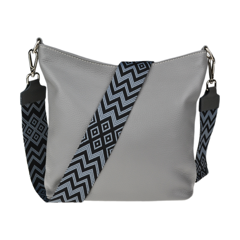 Šedá kožená italská crossbody kabelka Amalia Grigia IV