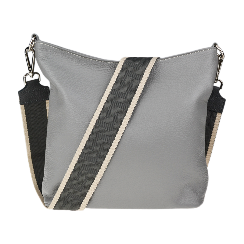 Šedá kožená italská crossbody kabelka Amalia Grigia V
