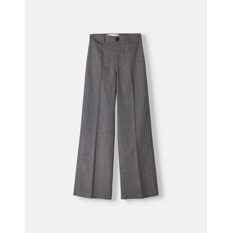 Bershka wide leg tailoring trousers in grey